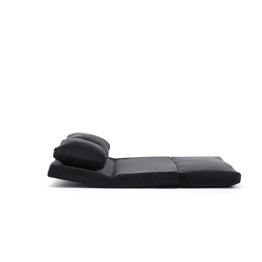 Canapé-lit 2 Places | Confort Et Design Unique | Structure En Métal | Tissu En Polyestère | Dossier Réglable Sur 5 Niveaux | Noir 5 Canapé-lit 2 Places | Confort Et Design Unique | Structure En Métal | Tissu En Polyestère | Dossier Réglable Sur 5 Niveaux | Noir – Image 5