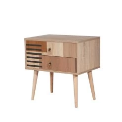 Table De Nuit Multicolore | Vella | 100% Mélamine | Pieds En Bois -Magasin De Meubles 863SPH3531 20 203 d9f8