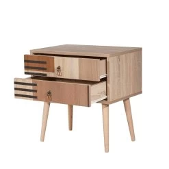 Table De Nuit Multicolore | Vella | 100% Mélamine | Pieds En Bois -Magasin De Meubles 863SPH3531 20 204 8dc6