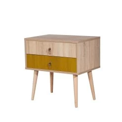 Table De Nuit Vella | Plateau En Mélamine | Pieds 100% Bois | Impression UV | Multicolore -Magasin De Meubles 863SPH3535 20 203 469a