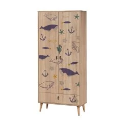 Vella Armoire Avec étagères | Multicolore | 100% Mélamine | Pieds En Bois -Magasin De Meubles 863SPH4254 20 202 8f05