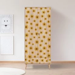 Vella Armoire | Mélaminé | Pieds En Bois | 80x190x45 Cm