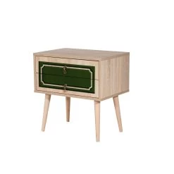 Table De Nuit Vella | 100% Mélamine | Pieds En Bois De Charme | Poignées En Métal Et Corde -Magasin De Meubles 869VEL3518 20 205 2bc6