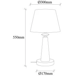 Opviq Lampe De Table En Métal | Capuchon En Tissu | 30cm Dia | 55cm H | IP20 | Antique -Magasin De Meubles 892OPV1101 20 203 8aa9