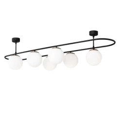 Opviq Lustre | Corps En Métal Capuchon En Verre | 124x40cm | IP20 | Noir Blanc -Magasin De Meubles 892OPV1507 20 202 8499
