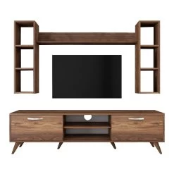Wren" Meuble TV | Mélaminé | Epaisseur 18mm | Largeur 180 Cm | Noyer -Magasin De Meubles 893RAN1381 20 205 d479