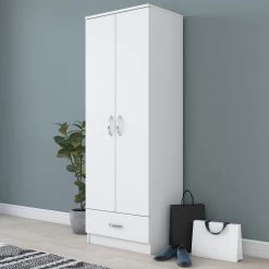 Locelso Armoire | 100% Mélamine | Blanc | 60x170x43 Cm -Magasin De Meubles 893RAN1414 20 203 196e