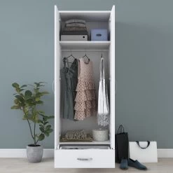 Locelso Armoire | 100% Mélamine | Blanc | 60x170x43 Cm -Magasin De Meubles 893RAN1414 20 204 09a9