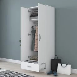 Locelso Armoire | 100% Mélamine | Blanc | 60x170x43 Cm -Magasin De Meubles 893RAN1414 20 205 f921