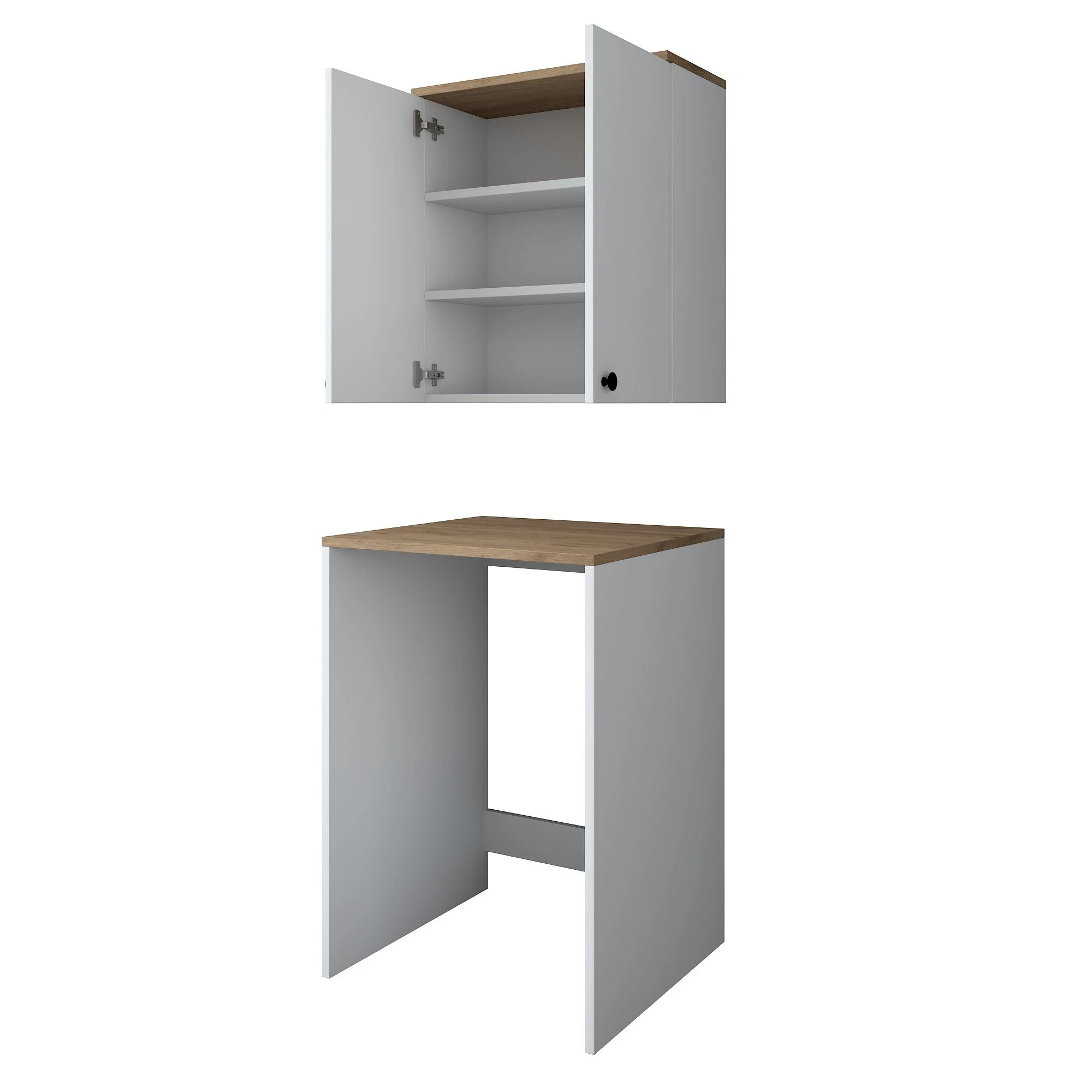 Locelso Armoire Pour Lave-linge | 100% Mélaminé | Noyer Blanc 65cm X 91cm 5 Locelso Armoire Pour Lave-linge | 100% Mélaminé | Noyer Blanc 65cm X 91cm – Image 5