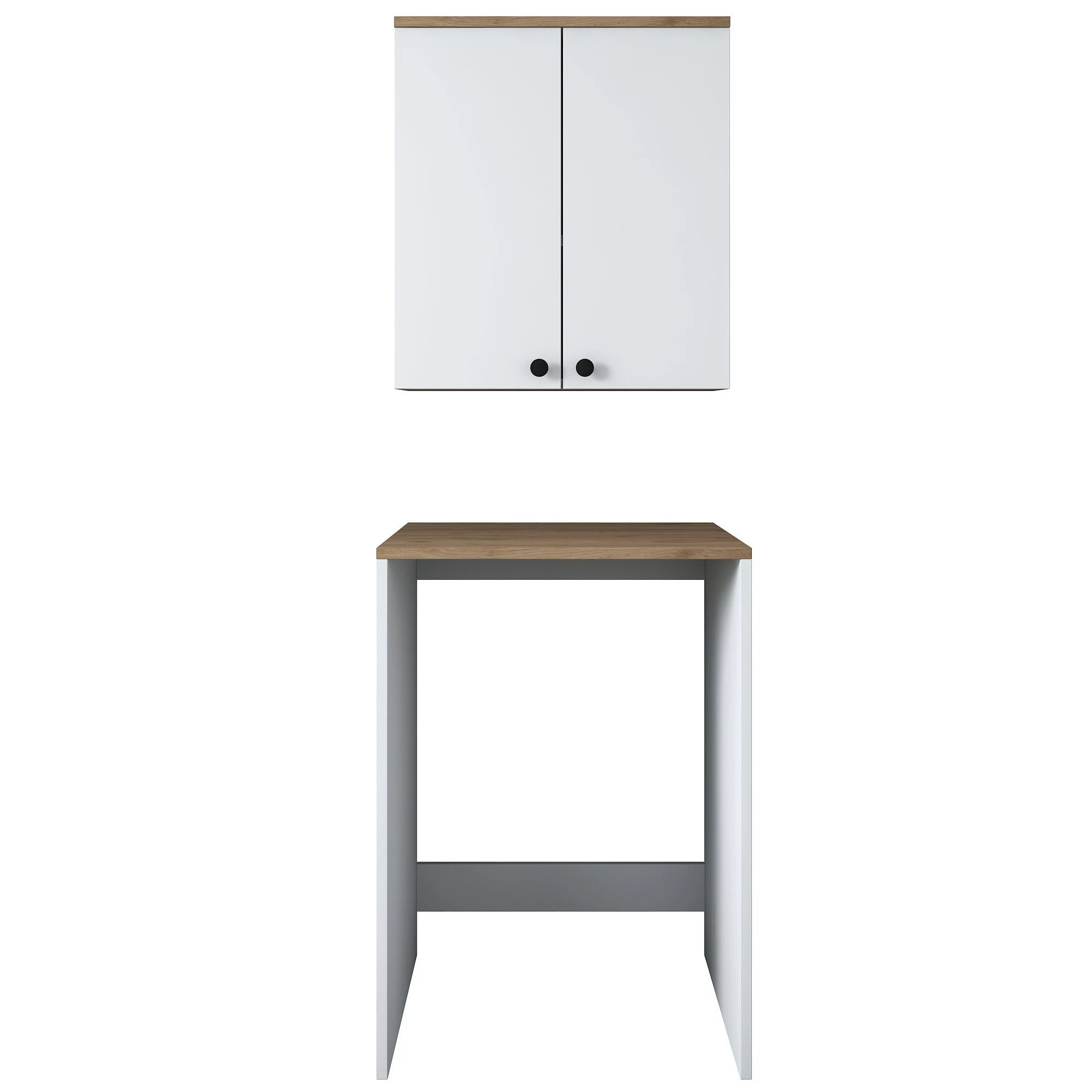 Locelso Armoire Pour Lave-linge | 100% Mélaminé | Noyer Blanc 65cm X 91cm 6 Locelso Armoire Pour Lave-linge | 100% Mélaminé | Noyer Blanc 65cm X 91cm – Image 6