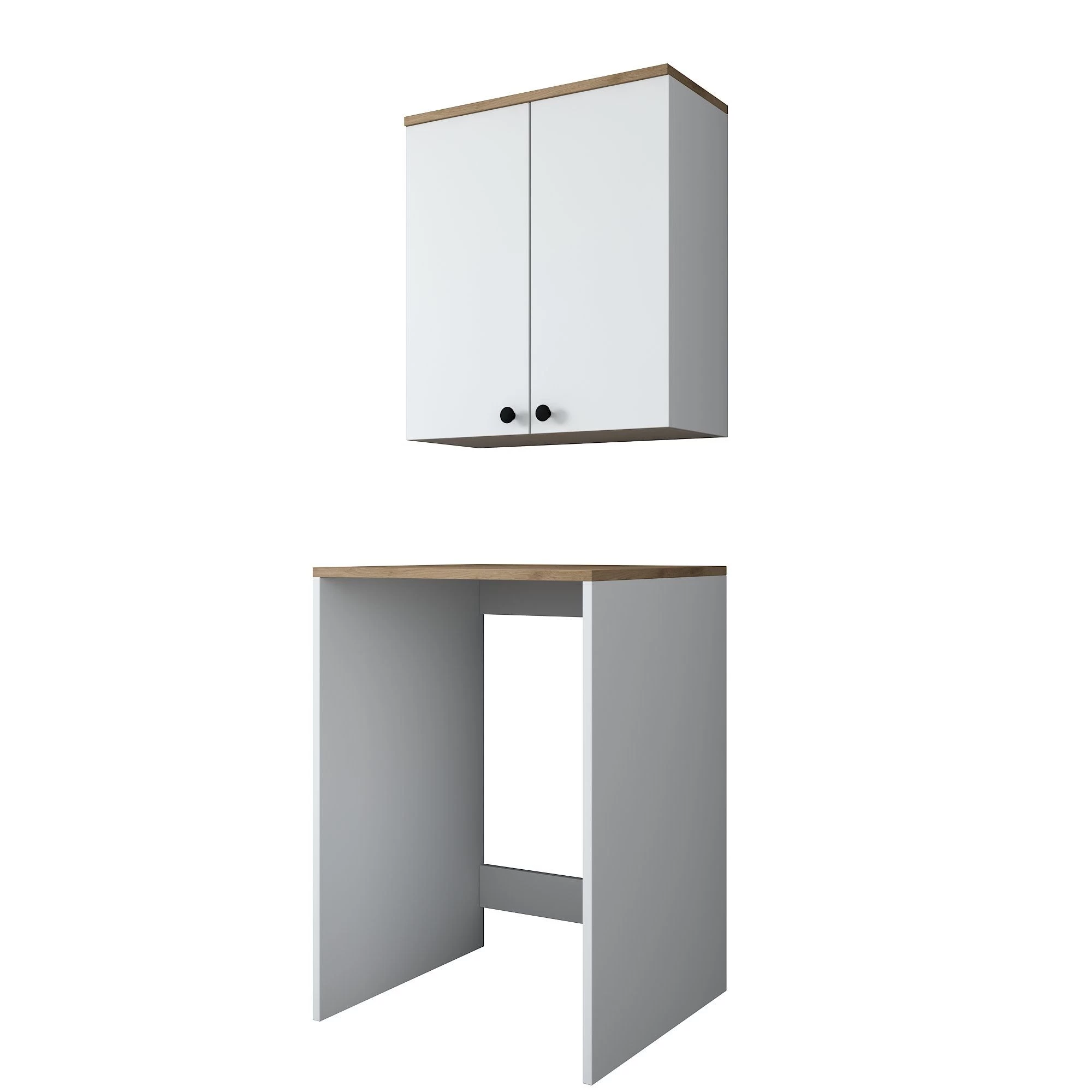 Locelso Armoire Pour Lave-linge | 100% Mélaminé | Noyer Blanc 65cm X 91cm 4 Locelso Armoire Pour Lave-linge | 100% Mélaminé | Noyer Blanc 65cm X 91cm – Image 4