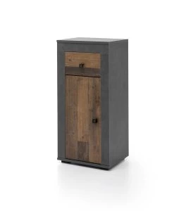 Armoire De Salle De Bains Rutger 1 Tiroir & 1 Porte - Bois/graphite -Magasin De Meubles 89400 63067 FS 192a