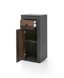 Armoire De Salle De Bains Rutger 1 Tiroir & 1 Porte - Bois/graphite -Magasin De Meubles 89400 63067 FS offen f0bd
