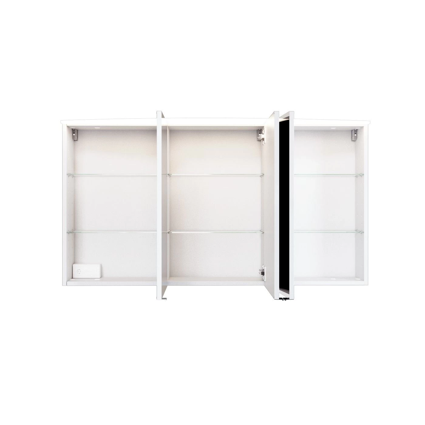Armoire De Toilette Florent Courbée 100cm 3 Portes & Barre LED - Blanc 3 Armoire De Toilette Florent Courbée 100cm 3 Portes & Barre LED - Blanc – Image 3