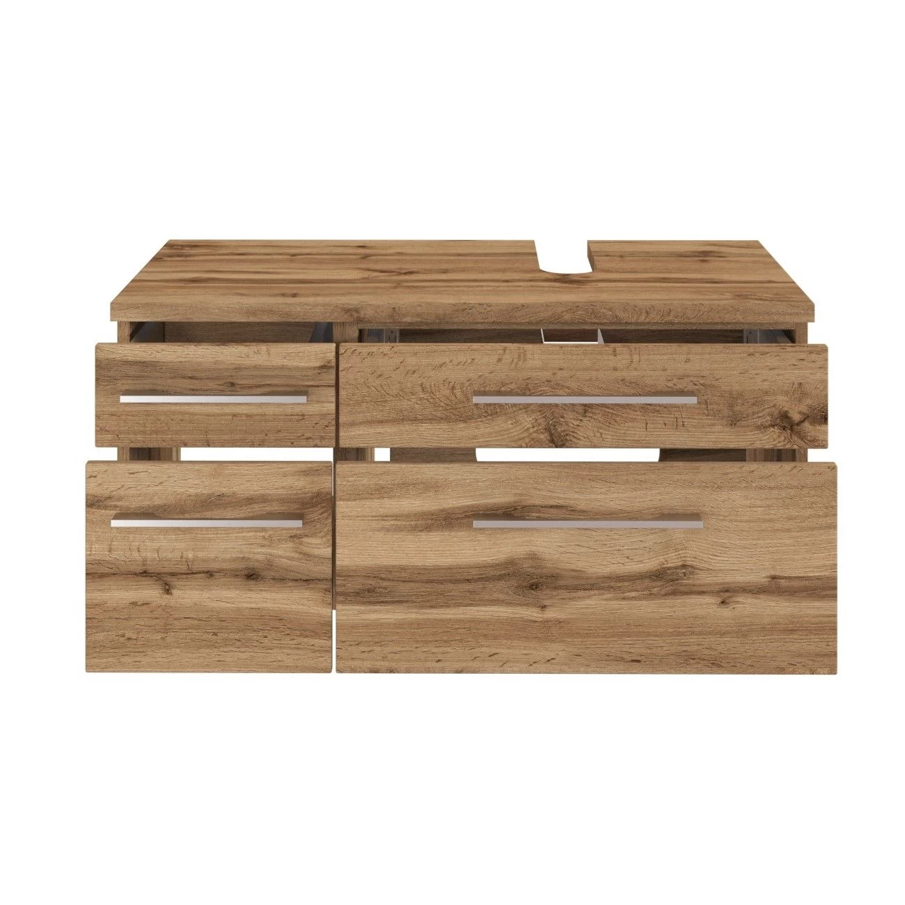 Meuble Sous Lavabo Dasa (droite) 90cm à 4 Tiroirs - Chêne Wotan 2 Meuble Sous Lavabo Dasa (droite) 90cm à 4 Tiroirs - Chêne Wotan – Image 2