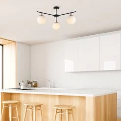 Lustre Fulgor" - Corps En Métal - Chapeau En Verre - 70 X 70 Cm -Magasin De Meubles 942FLG1105 20 202 fd72