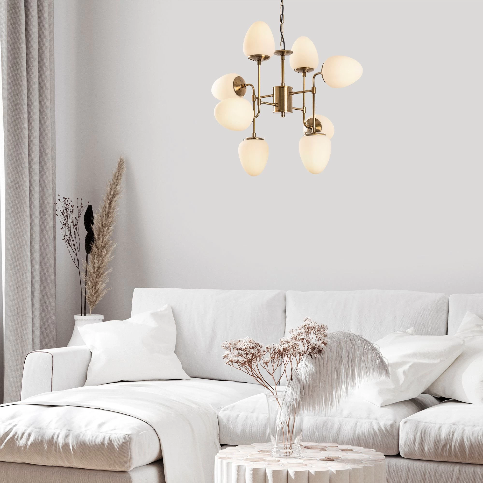 Fulgor Chandelier | Vintage Metal Body | Glass Cap 1 Fulgor Chandelier | Vintage Metal Body | Glass Cap