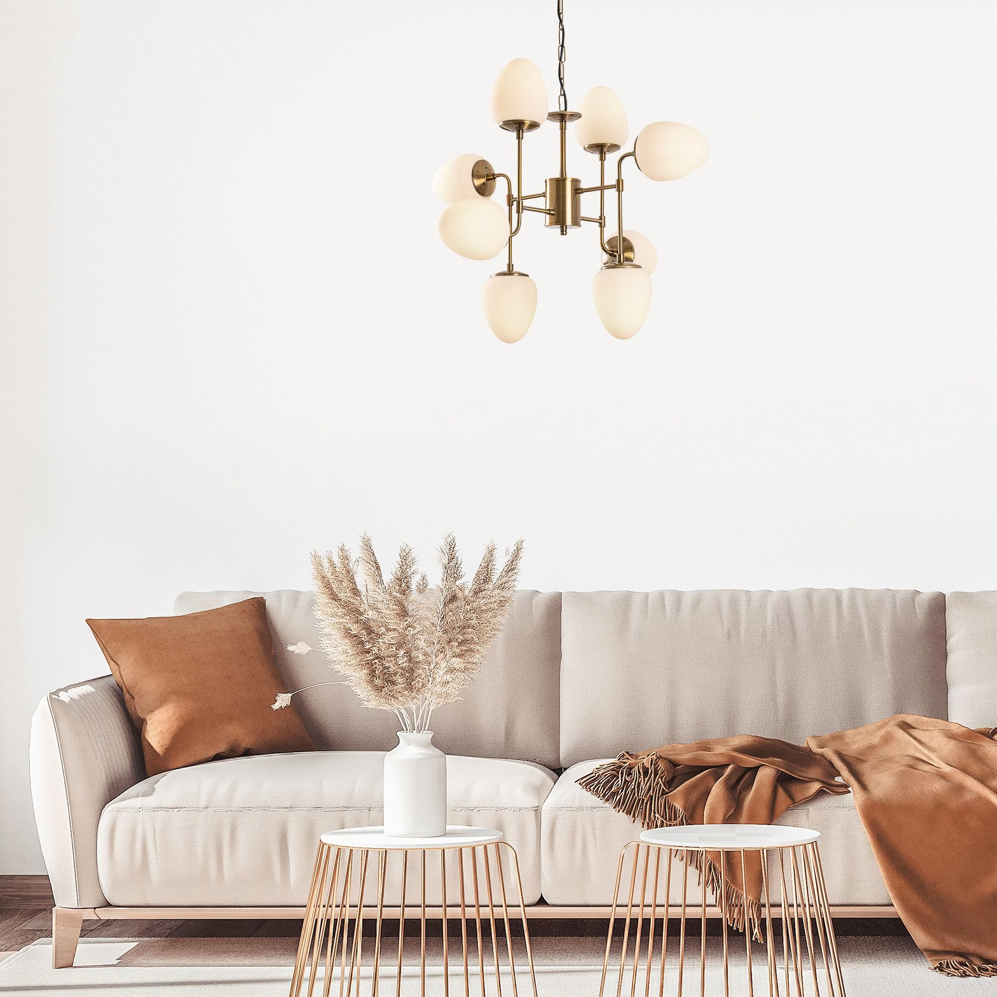 Fulgor Chandelier | Vintage Metal Body | Glass Cap 7 Fulgor Chandelier | Vintage Metal Body | Glass Cap – Image 7