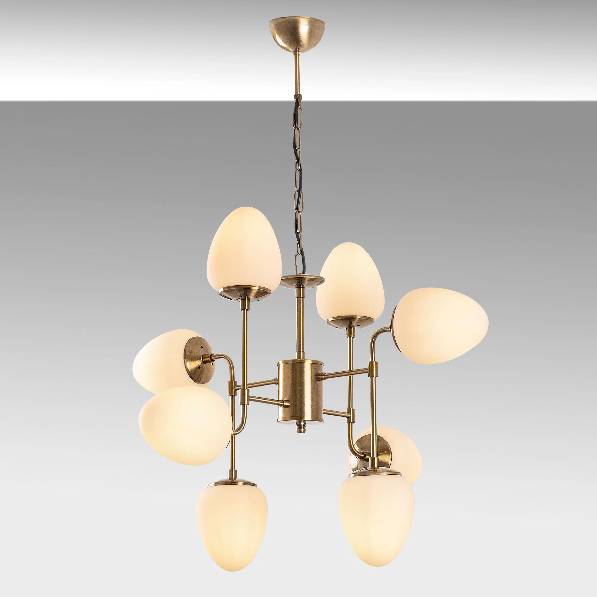 Fulgor Chandelier | Vintage Metal Body | Glass Cap 6 Fulgor Chandelier | Vintage Metal Body | Glass Cap – Image 6