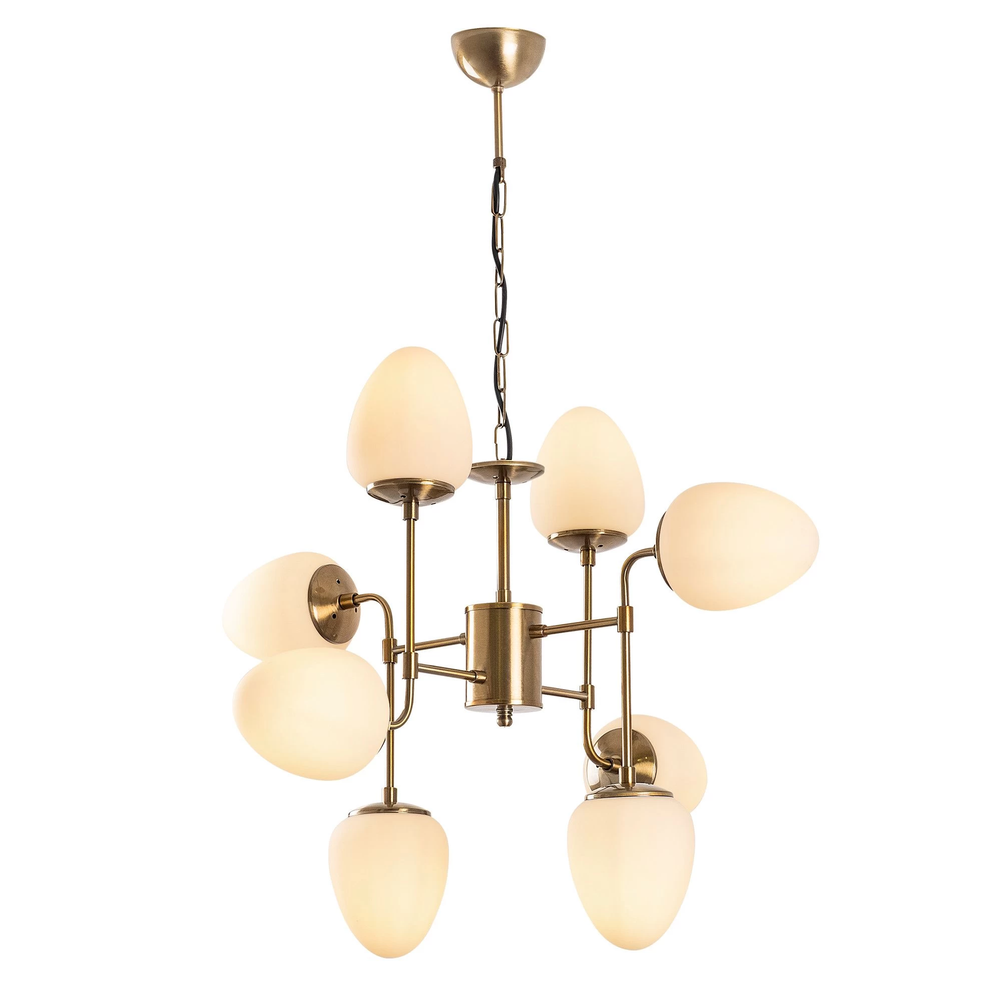 Fulgor Chandelier | Vintage Metal Body | Glass Cap 4 Fulgor Chandelier | Vintage Metal Body | Glass Cap – Image 4