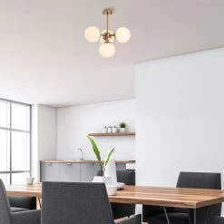 Lustre Fulgor | Corps En Métal, Chapeau En Verre | Vintage, 47cm