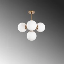 Lustre Fulgor | Corps En Métal, Chapeau En Verre | Vintage, 47cm -Magasin De Meubles 942FLG1161 20 204 12c3