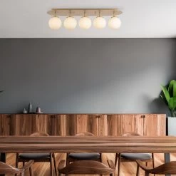 Lustre En Métal Doré | Fulgor | Bouchon En Verre | 90cm