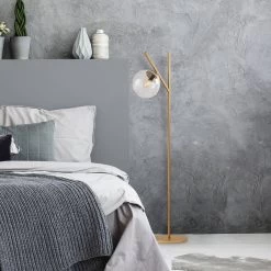 Fulgor Lampadaire | Corps En Métal | Bouchon En Verre | Doré | 152 Cm -Magasin De Meubles 942FLG1527 20 203 ffae