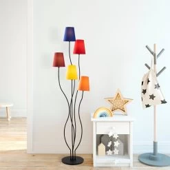 Fulgor Lampadaire | Corps En Métal | Capuchon En Tissu | Multicolore