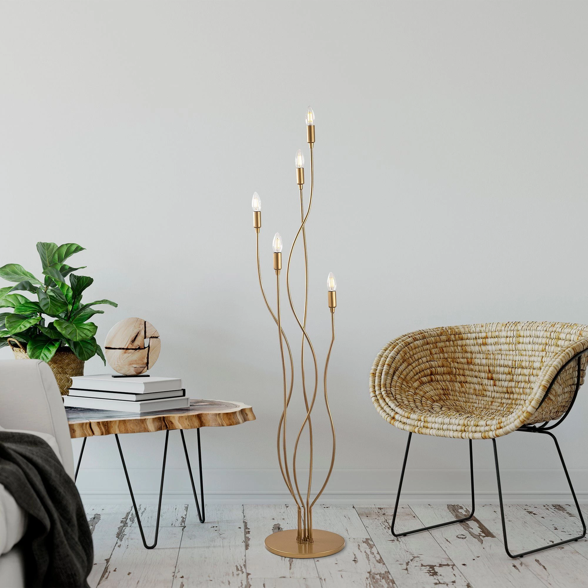 Fulgor Metal Body Floor Lamp - Gold, 35x35x155 Cm 7 Fulgor Metal Body Floor Lamp - Gold, 35x35x155 Cm – Image 7