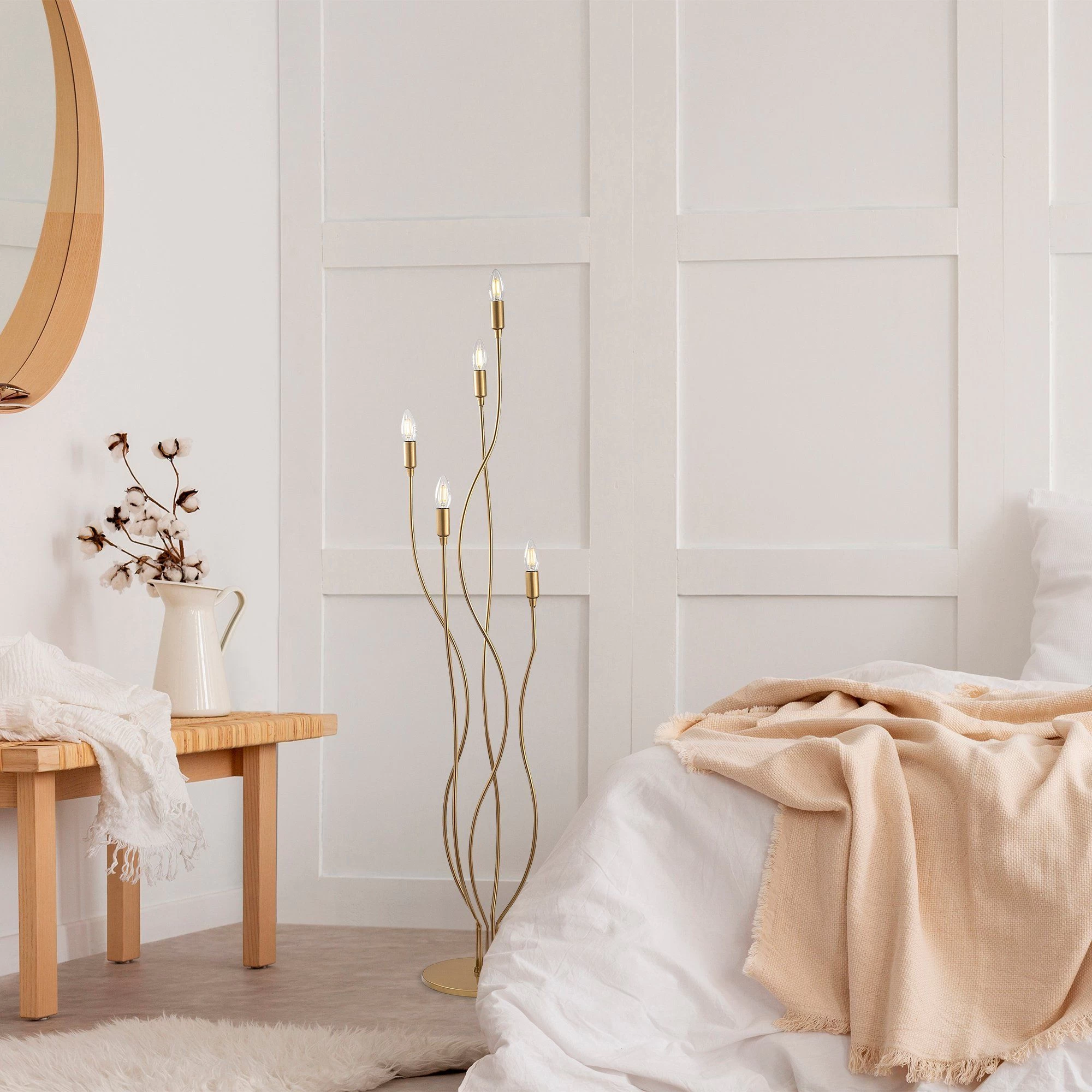 Fulgor Metal Body Floor Lamp - Gold, 35x35x155 Cm 6 Fulgor Metal Body Floor Lamp - Gold, 35x35x155 Cm – Image 6