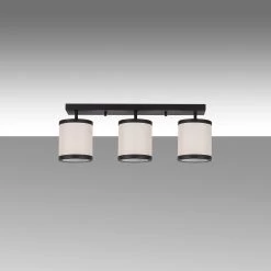 Lustre Fulgor" - Corps En Métal Avec Capuchon En Tissu - Noir Et Blanc -Magasin De Meubles 942FLG1639 20 204 a7eb