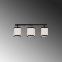 Lustre Fulgor" - Corps En Métal Avec Capuchon En Tissu - Noir Et Blanc -Magasin De Meubles 942FLG1639 20 205 6434