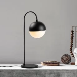 Fulgor Lampe De Table | Corps En Métal, Chapeau En Verre | 18x25x53cm | Noir Blanc 15 Fulgor Lampe De Table | Corps En Métal, Chapeau En Verre | 18x25x53cm | Noir Blanc -Magasin De Meubles 942FLG1842 20 202 b56e