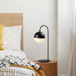 Fulgor Lampe De Table | Corps En Métal, Chapeau En Verre | 18x25x53cm | Noir Blanc 14 Fulgor Lampe De Table | Corps En Métal, Chapeau En Verre | 18x25x53cm | Noir Blanc -Magasin De Meubles 942FLG1842 20 203 f06f