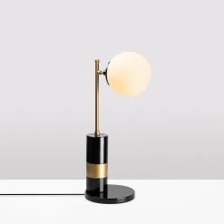 Fulgor Lampe à Poser | Corps En Métal | 18x18x48 Cm | Noir Antique Crème -Magasin De Meubles 942FLG1857 20 205 6650