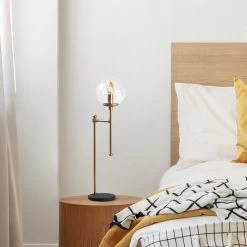 Fulgor" Lampe à Poser En Métal | Finition Or | Hauteur 66 Cm