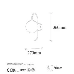 Fulgor Wall Lamp | Corps En Métal Et Capuchon En Verre | Shiny Gold -Magasin De Meubles 942FLG2128 20 207 a468