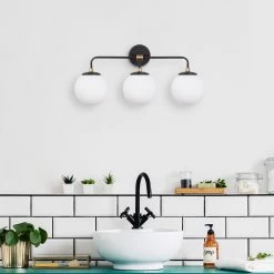 Lampe Murale Fulgor | Capuchon En Verre | Corps En Métal | Noir Or Blanc