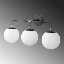 Lampe Murale Fulgor | Capuchon En Verre | Corps En Métal | Noir Or Blanc -Magasin De Meubles 942FLG2172 20 205 d5ca