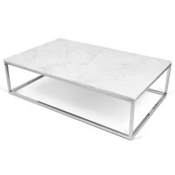 Table Basse Prairie - Marbre Blanc/chrome 14 Table Basse Prairie - Marbre Blanc/chrome -Magasin De Meubles 9500.624919 Prairie 120 white marble with chrome feet 1 8d79