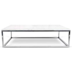 Table Basse Prairie - Marbre Blanc/chrome 13 Table Basse Prairie - Marbre Blanc/chrome -Magasin De Meubles 9500.624919 Prairie 120 white marble with chrome feet 2 0383