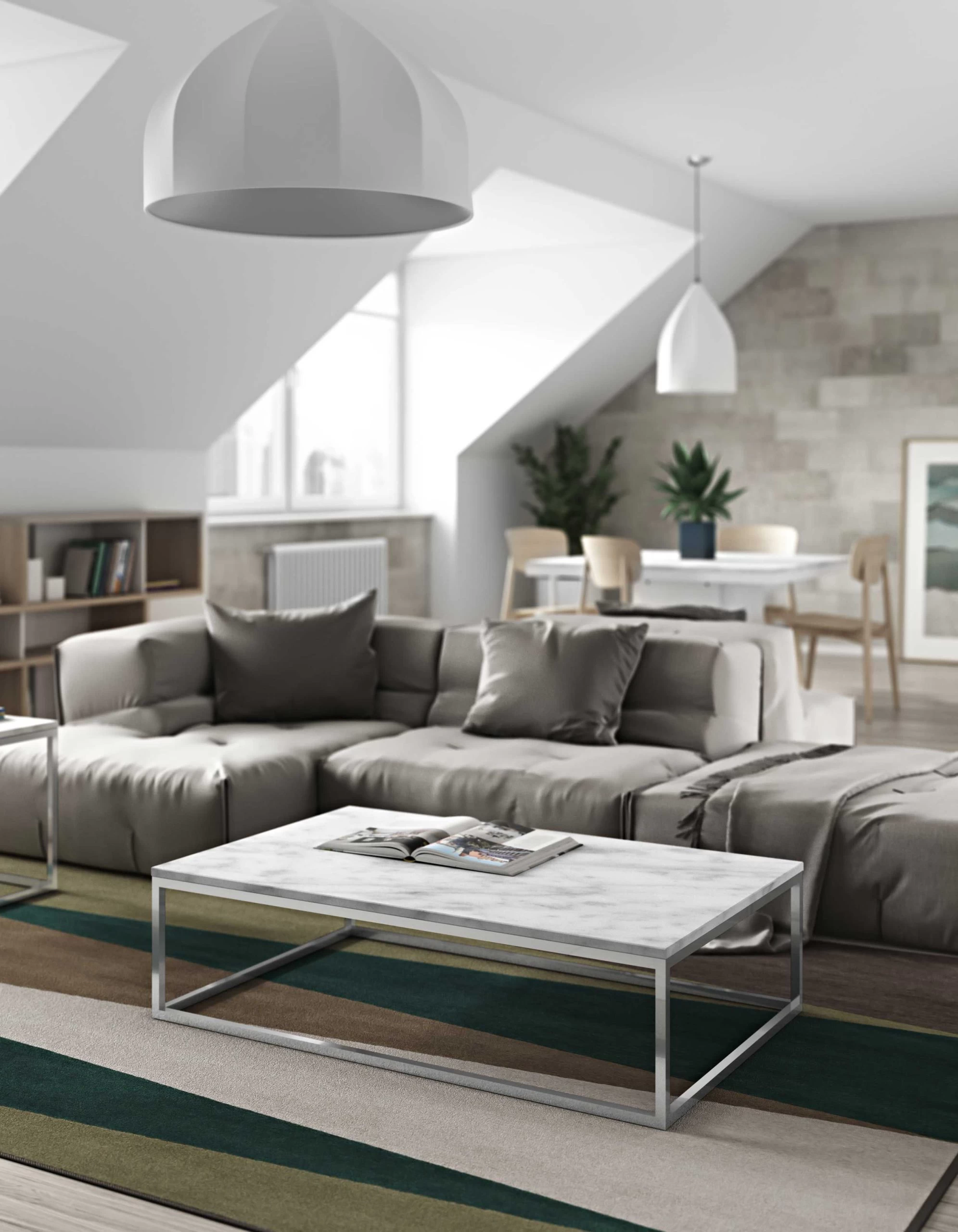 Table Basse Prairie - Marbre Blanc/chrome 8 Table Basse Prairie - Marbre Blanc/chrome – Image 8