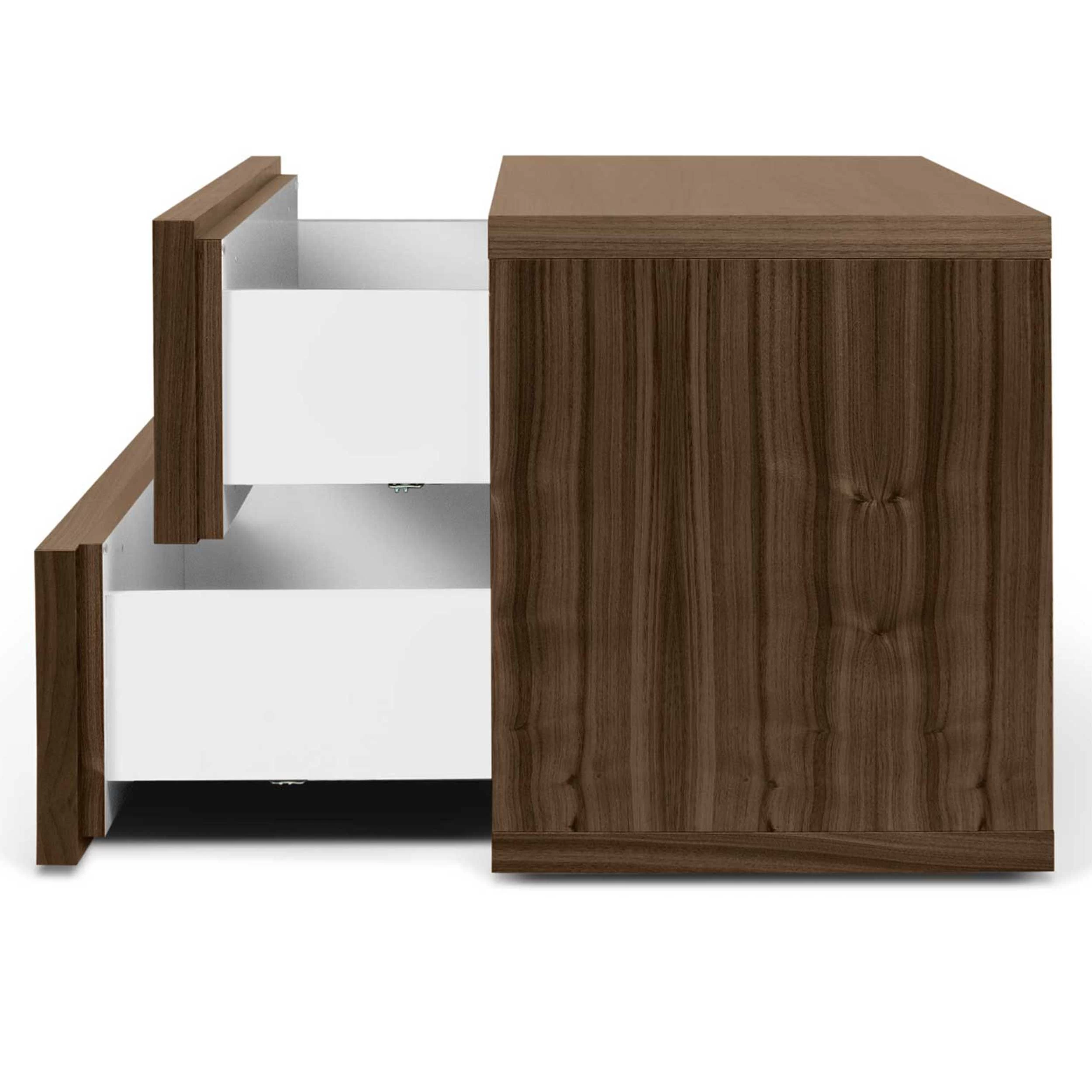 Table De Chevet Aurora 2 Tiroirs - Noyer 2 Table De Chevet Aurora 2 Tiroirs - Noyer – Image 2