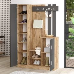 Elegant Hall Stand With Storage | Atlantic Pine Anthracite -Magasin De Meubles 956LCS2804 4 7390