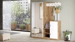 Elegant Hall Stand With Storage | 100% Melamine Coated | Atlantic Pine White -Magasin De Meubles 956LCS2807 20 203 4a40