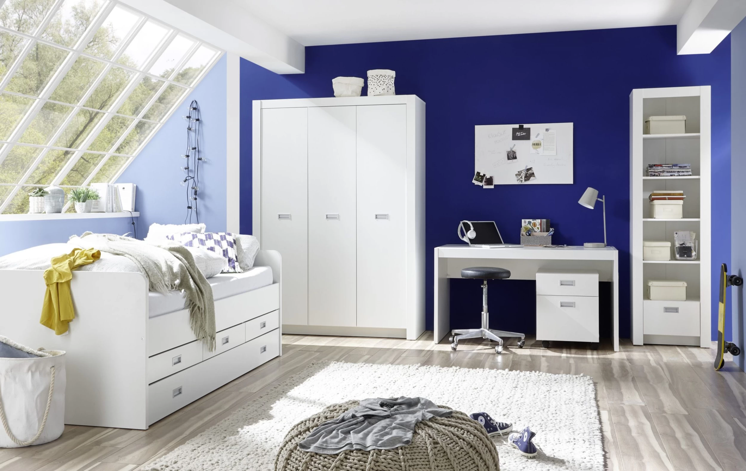 Lit Banquette Arkea 120x200 Avec 3 Tiroirs - Blanc – Image 2