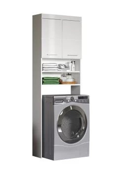 Amanda White Washing Machine Unit - Solution De Stockage élégante, Facile à Assembler