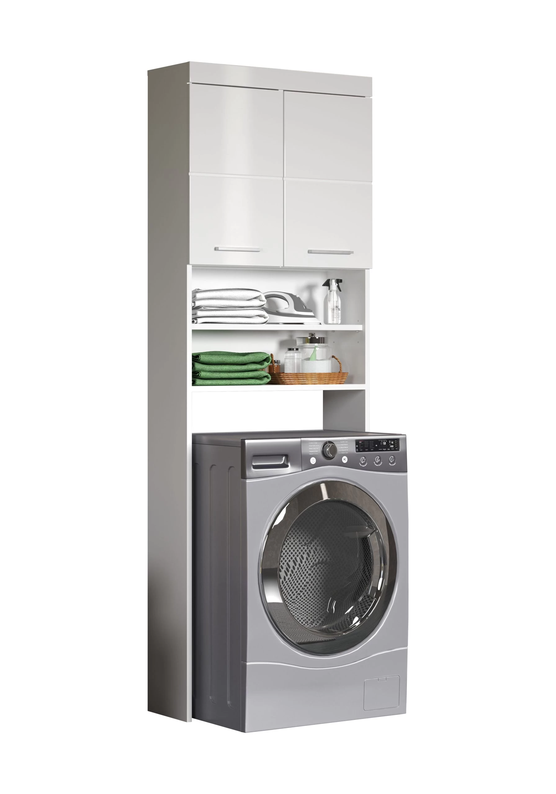 Amanda White Washing Machine Unit - Solution De Stockage élégante, Facile à Assembler 1 Amanda White Washing Machine Unit - Solution De Stockage élégante, Facile à Assembler